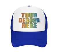 MOSGDBV Custom Cap for Men Women Design Your Own Logo Image Text Personalised Trucker Hat Customized Baseball Cap Unisex Blue