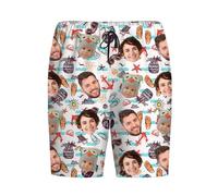 MOSGDBV Custom Men's Swim Trunks Swimming Shorts Men with Face Custom Board Shorts Personalised Hawaiian Pants Beach Summer Swimwear Drawstring Beach Party, Vacation