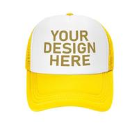 MOSGDBV Personalised Baseball Caps for Men Women Custom Cap Design Your Own Photo Text Logo Adjustable Unisex Personalized Trucker Hat Yellow