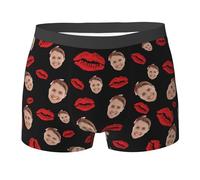 MOSGDBV Personalised Boxers for Men, Add Your Text/Photo Custom Underwear, Design Your Own Funny Gift for Him Boyfriend Husband - Valentine's Day Birthday Christmas