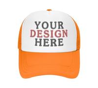 MOSGDBV Personalised Hats for Men Women Bulk Custom Baseball Cap Trucker Hat Design Your Own Logo Text Image Wholesale Price Orange
