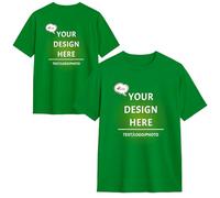 MOSGDBV Personalised T Shirts - Custom T-Shirt for Men Women Printing, Add Logo Photo Text, Create Your Own T Shirt, Funny Couple Shirts, Unisex Fit, Novelty Gift Tee Medium Green