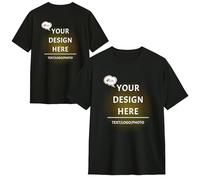 MOSGDBV Personalised T Shirts - Custom T-Shirt for Men Women Printing, Add Logo Photo Text, Create Your Own T Shirt, Funny Couple Shirts, Unisex Fit, Novelty Gift Tee Black