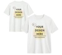 MOSGDBV Personalised T Shirts - Custom T-Shirt for Men Women Printing, Add Logo Photo Text, Create Your Own T Shirt, Funny Couple Shirts, Unisex Fit, Novelty Gift Tee White