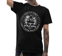 Mosh Pit Party Skeletons Black Tee Band Tshirts Men UK Heavy Metal & Punk t Shirts Music Themed Rock Gifts Music Stand up and Dance & Guns n Roses Style Merch Gift Ideas for Music Lovers L