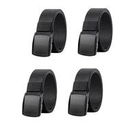 Moshero 4PCS Work Belts - Unisex Nylon Canvas Belt for Men & Women, Adjustable Nylon Fabric Belt with Plastic Buckle, Length 130 cm, Width 3.8 cm (Black & Black)