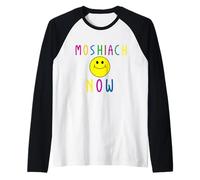 Moshiach Now Messiah Chabad Lubavitch Rebbe Jewish Shalom Raglan Baseball Tee
