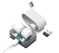 MOSHOU Programmable Macro Keyboard,2 Keys Mini Mechanical Gaming Macro Keypad, Custom KeyPad, Hot swappable Switch Gaming Keyboard, Wired programmable keypad (White)