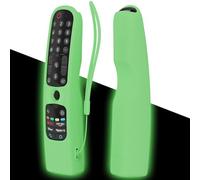 MOSHOU Silicone Remote Control Protective Case Compatible with LG OLED QLED Smart TV 2024/2023/2022/2021 Magic Remote Case, Anti Scratch With Remote Loop(Glow Green)