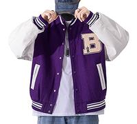 Moshtashio Varsity Jacket Letterman College Baseball Jackets Vintage Outwear with Pockets Unisex Coat Patchwork Top