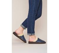 Moshulu 'adele 2' Classic Leather Mule Slippers In Indigo Indigo 6