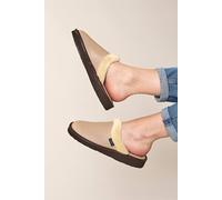 Moshulu 'adele 2' Classic Leather Mule Slippers In Stone Stone 6.5