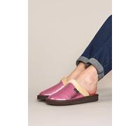 Moshulu 'adele Metallic' Classic Leather Mule Slippers In Pink Pink 6.5