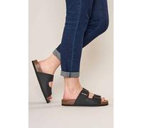 Moshulu 'bavaria Waxy' Cork Footbed Sandals In Black Black