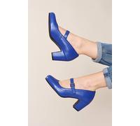Moshulu 'biambi' Leather Bar Shoes In Blue Blue 6.5