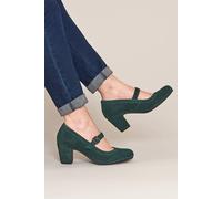Moshulu 'biambi Suede' Mary Jane Bar Shoes In Dark Green Dark Green 7