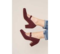 Moshulu 'biambi Suede' Mary Jane Bar Shoes In Dark Red Dark Red 6.5