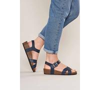 Moshulu 'bigbury 2' Leather Cross-Over Sandals In Indigo Indigo