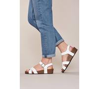 Moshulu 'bigbury 2' Leather Cross-Over Sandals In White White 6
