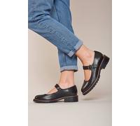 Moshulu Boyce' Ladies Flat Mary Jane Style Shoes In Black Black 6