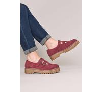 Moshulu 'calthia' Chunky Nubuck Mary Jane Shoes In Dark Red Dark Red 5