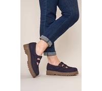 Moshulu 'calthia' Chunky Nubuck Mary Jane Shoes In Indigo Indigo 3