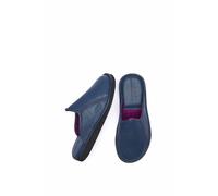 Moshulu 'Douglas 4' Men's Leather Mule Slippers in Navy | Size: 9 Moshulu Navy 9