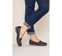 Moshulu 'italian Dressing' Ladies Leather Loafers In Indigo Indigo 7