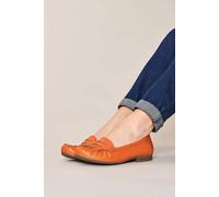 Moshulu 'italian Dressing' Ladies Leather Loafers In Orange Orange 6