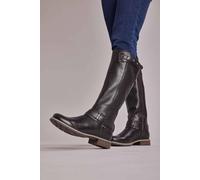 Moshulu 'mistletoe' Classic Leather Long Boots In Black Black