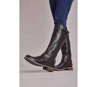 Moshulu 'mistletoe' Classic Leather Long Boots In Black Black