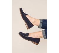 Moshulu 'petrel Suede' Ladies Suede Loafers In Indigo Indigo 9