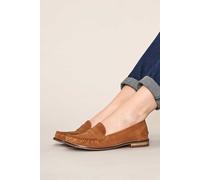 Moshulu 'petrel Suede' Ladies Suede Loafers In Tan Tan 5