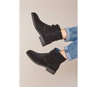 Moshulu 'pipistrelle 3' Ruched Suede Pixie Ankle Boots In Black Black