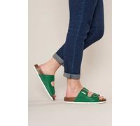 Moshulu Women's 'Bavaria Bright' Colourful Cork Footbed Sandals in Emerald | Size: 5