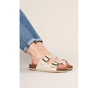 Moshulu Women's 'Bavaria Waxy' Cork Footbed Sandals in Light Sand | Size: 6.5 Moshulu Light Sand 6.5