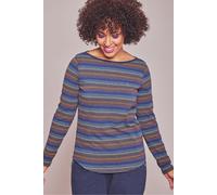 Moshulu Women's 'Breather' Breton Cotton-Rich Pyjama Top in Indigo | Size: Small Moshulu Indigo S