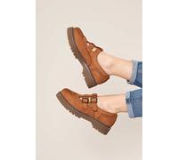 Moshulu Women's 'Calthia' Chunky Nubuck Mary Jane Shoes in Tan | Size: 5 Moshulu Tan 5