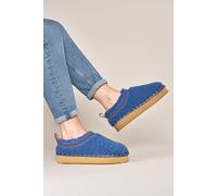 Moshulu Women's 'Cuba' Woolly Mule Slippers in Blue | Size: 4 Moshulu Blue 4