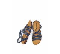 Moshulu Women's 'Ginger Ale' Strappy Cork Footbed Sandals in Indigo | Size: 5 Moshulu Indigo 5