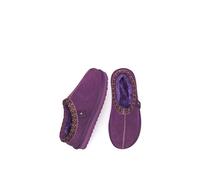Moshulu Women's 'Kimoto 2' Scandi Style Sheepskin Slippers Flat in Plum | Size: 8