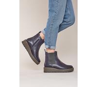 Moshulu Women's 'Kos' Chunky Sole Leather Ankle Boot in Chocolate | Size: 5 Moshulu Chocolate 5