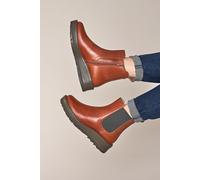 Moshulu Women's 'Kos' Chunky Sole Leather Ankle Boot in Terracotta | Size: 6 Moshulu Terracotta 6
