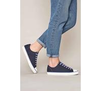 Moshulu Women's 'Marrakech 4' Lace Up Canvas Shoes in Indigo | Size: 6