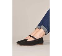 Moshulu Women's 'Mawgan' Squared Toe Ballerina Pump Shoe in Black | Size: 7