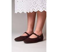 Moshulu Women's 'Mawgan' Squared Toe Ballerina Pump Shoe in Brown | Size: 8