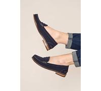 Moshulu Women's 'Petrel Suede' Suede Loafers in Indigo | Size: 4 Moshulu Indigo 4