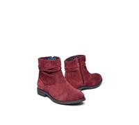 Moshulu Women's 'Pipistrelle 3' Ruched Suede Pixie Ankle Boots in Dark Red | Size: 7 Moshulu Dark Red 7