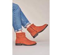 Moshulu Women's 'Pipistrelle 3' Ruched Suede Pixie Ankle Boots in Terracotta | Size: 5 Moshulu Terracotta 5
