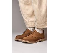 Moshulu Women's 'Rafflesia' Scalloped-edge leather Derbys in Tan | Size: 6.5 Moshulu Tan 6.5